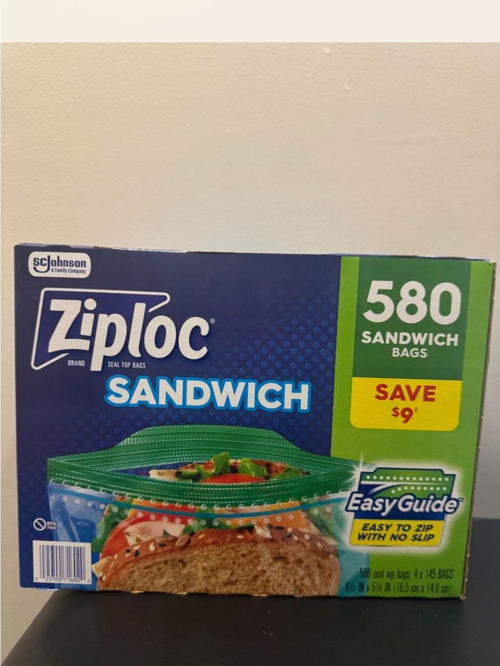 Sandwich Bags 580-Count - Green Seal Top